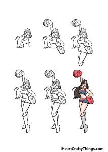 How to Draw Cheerleaders How to Draw Cheerleading Outfit Easy ...