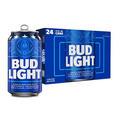 Bud Light Light Lager Beer 24 Pack 12 fl oz Aluminum Cans 4.2% ABV ...