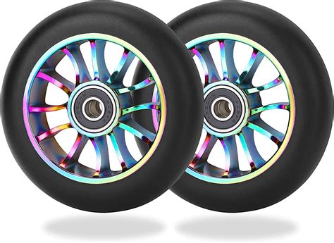 Amazon.com: 110mm Scooter Wheels - 110mm Pro Scooter Wheels Replacement Pair - Smooth Abec-9 ...