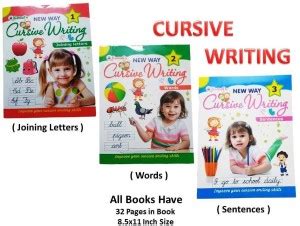 Cursive Writing Books For Kids, Joining Letters, Word And Sentences For ...