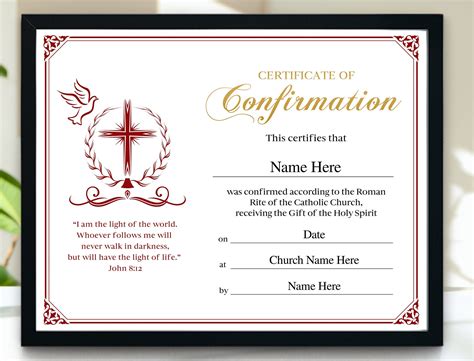 Free Printable Catholic Confirmation Certificate Template | Fanny Printable