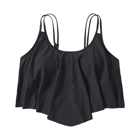 WENWU Women's Bikini Tops Full Coverage Tankini Top Double Layer Swim ...