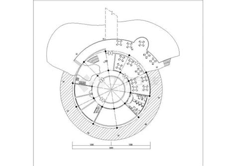 广州和平花园小区800平米3层圆形结构活动会所平面设计CAD图纸_居住建筑_土木在线