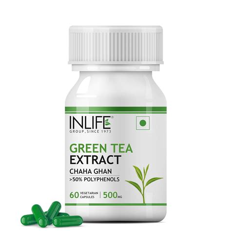 INLIFE Green Tea Extract Capsules | Standardised to > 50% Polyphenols ...