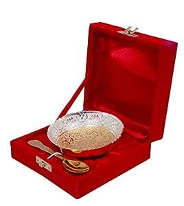 Buy CRAFTS KING Gold Plated White Metal Single Bunda Bowl Sets with Box ...