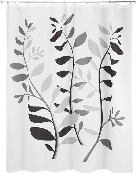InterDesign Laurel Shower Curtain, Standard, Gray and Black : Amazon.in ...