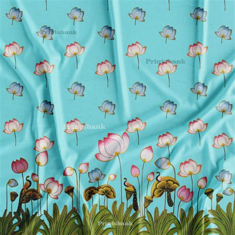Sea Green Pichwai Printed Clothing Material – Printsbank