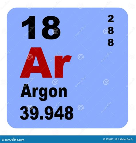 Periodic Table of Elements: Argon Stock Illustration - Illustration of ...