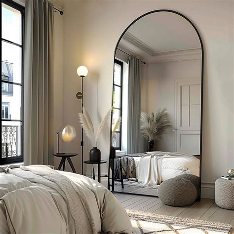 Amazon.com: TinyTimes 76''x34'' Full Length Mirror, Arched Floor Mirror ...
