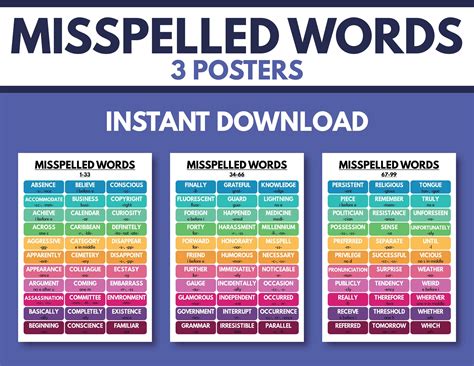 Spelling Savvy: the 99 Most Frequently MISSPELLED WORDS Set of 3 ...