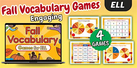 Fall Vocabulary Games PowerPoint for ELL