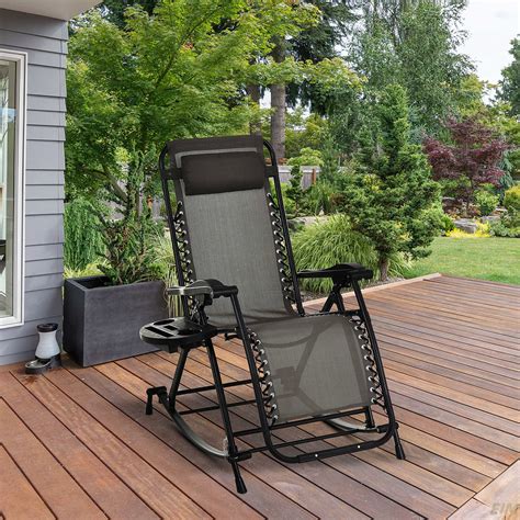 Arlmont & Co. Outdoor Rocking Chairs, Foldable Reclining Anti Gravity ...