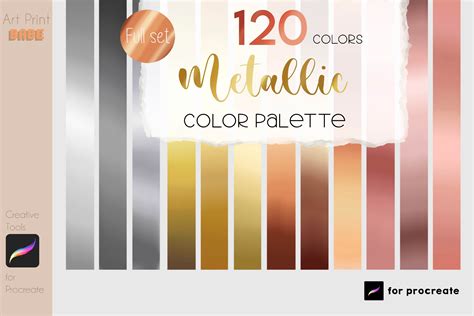 120 Metallic Procreate Color Palette