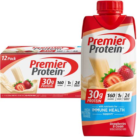 Premier Protein Nutrition Milkshake, Strawberries & Cream, 30g Protein ...