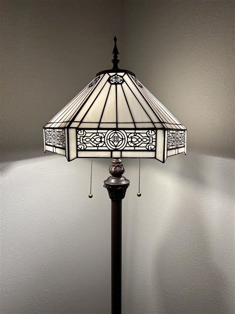 enjoy decor lamps Tiffany Floor Lamp White Stained Glass Baroque Style ...