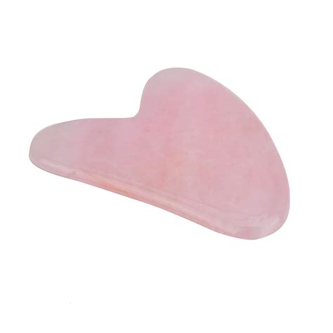 Timoo Pink Rose Quartz Gua Sha, Natural Jade Gua Sha Scraping Massage ...