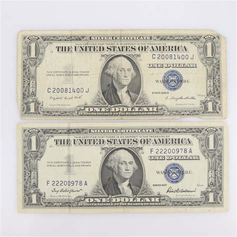 2 US Silver Certificate 1 Dollar | Property Room