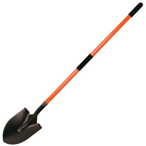 New Round Point Shovel with Long Fiberglass Handle Attachment for sale ...
