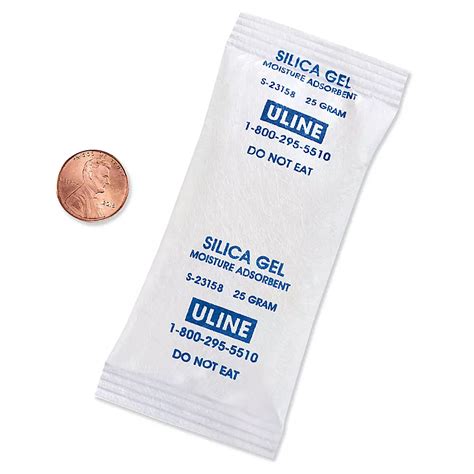 Silica Gel Desiccants - Gram Size 25, 5 Gallon Pail S-23158 - ULINE
