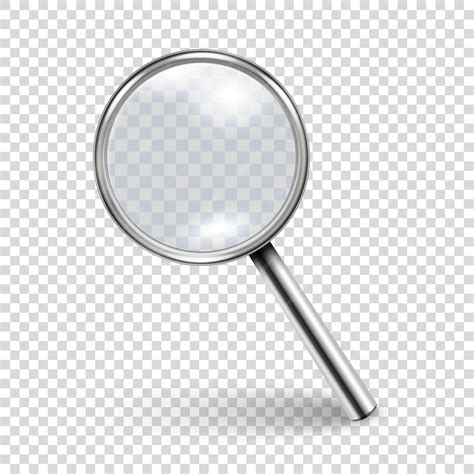 Vektor 3d Metall realistische Lupe oder Loup-Symbol Nahaufnahme isoliert auf transparentem ...