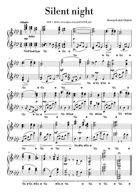 [Sheet] Đêm Thánh vô cùng (Silent Night) PDF lời & hợp âm, nốt nhạc ...