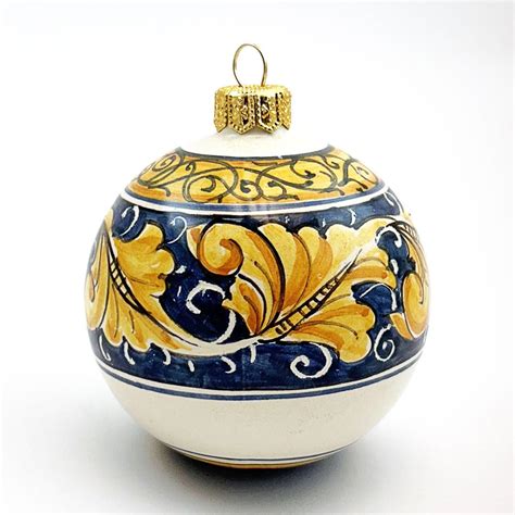 Amazon.com: Italian Hand Painted Ceramic Christmas Ball Ornament by ...