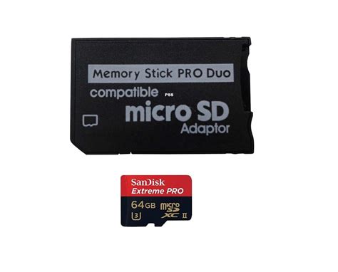 PSS PSP Memory Stick Adapter, Micro SD to Memory Stick PRO Duo ...