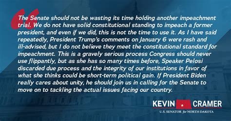 Sen. Cramer Statement on the Impeachment Trial of Former President Trump
