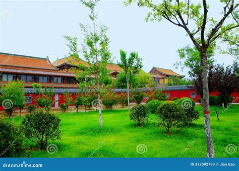 Liaocheng Huguo Longxing Temple Building Stock Image - Image of estate ...