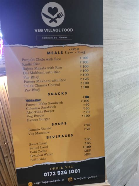 Menu at Veg Village Food, Chandigarh