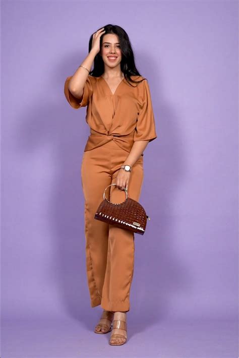The Eve Jumpsuit In Bronze - Nolabels.in