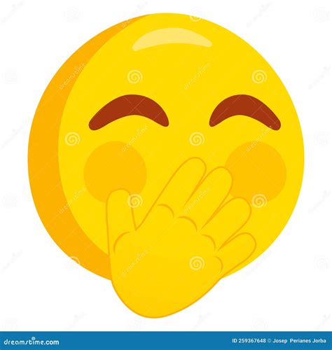 Head With Hand Over Mouth, Emoji Icon Illustration. Blushing Vector ...