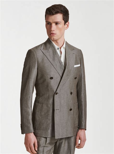 Zignone wool and linen double-breasted suit