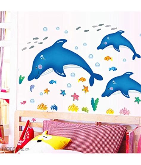 Decals Design 'Cartoon Dolphins Star Fish Underwater Creatures' Wall ...