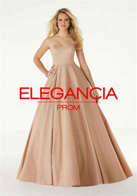 Glitter Strapless Ball Gown | Elegancia Formal Wear