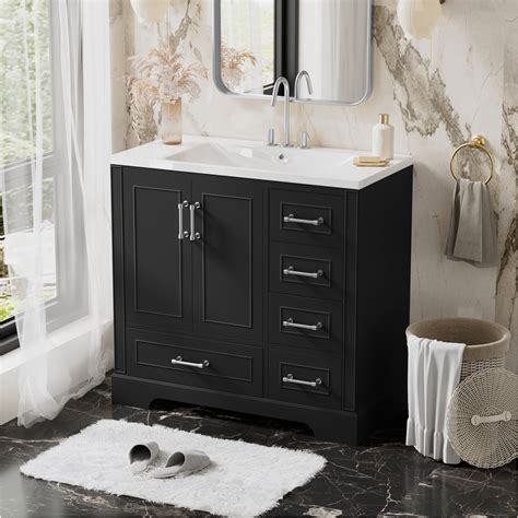 Winston Porter 36-inch Traditional Bathroom Vanity with Resin Sink ...