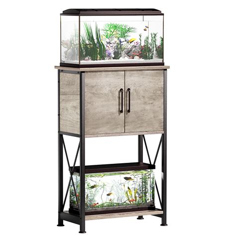 Herture 5-10 Gallon Fish Tank Stand, Metal Double Aquarium Stand with ...
