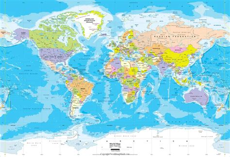Free Printable World Map Poster for Kids in PDF – World Map Blank