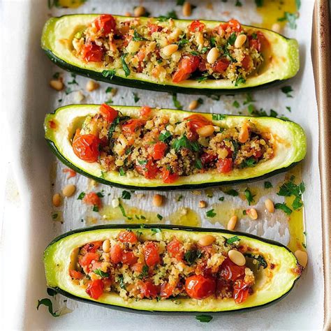 Stuffed Zucchini Boats Recipe - Easy Summer Dinner Idea - Savoury Flavor