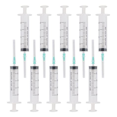 Dr. Tech Syringes with Needles, Disposable Sterile Plastic Caps for ...