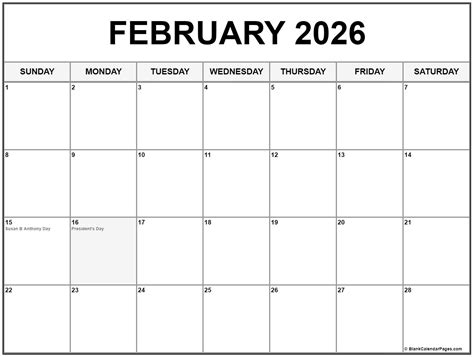 February Calendar 2026