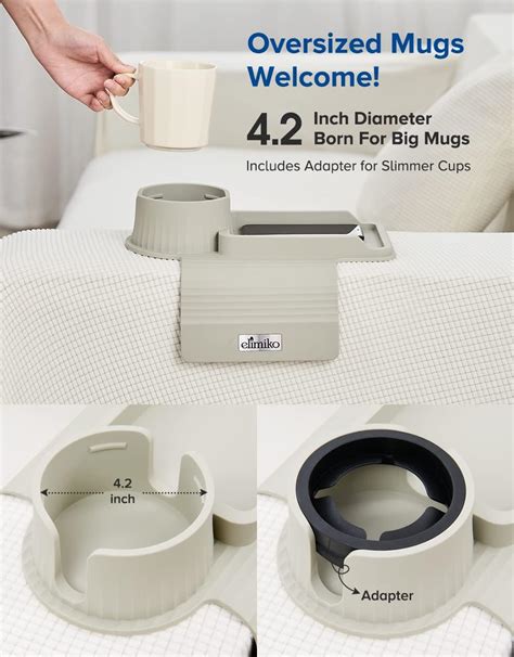 Couch Cup Holder Tray, Elimiko Silicone Sofa Drink India | Ubuy