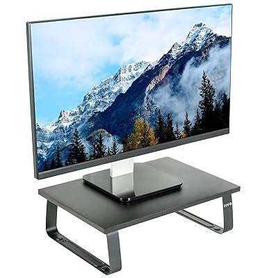 Buy VIVO Black 15 inch Monitor Riser - Wood & Steel Desktop Stand ...