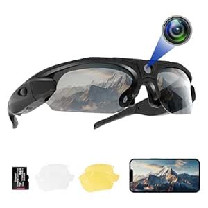 FlyGift 4K HD Sport Camera with WiFi, Camera Sunglasses with UV400 ...