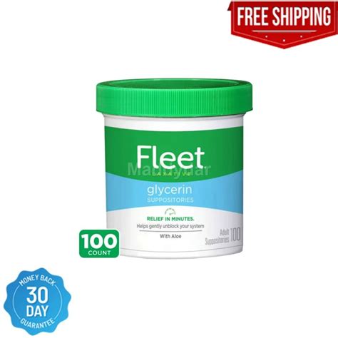 Fleet - Glycerin Suppositories, Laxative, Adult Jar, 100 Each | eBay