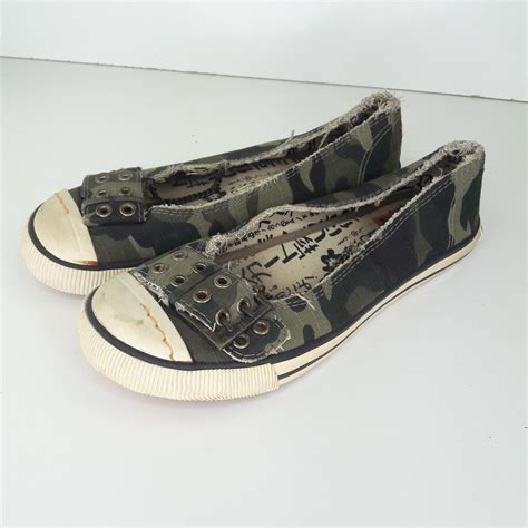 Rocket Dog Trainers Womens Uk 4 Eur 37 Ladies Camouflage Canvas Shoes ...