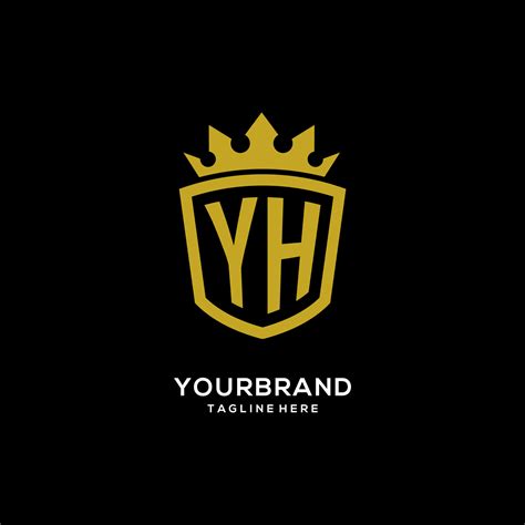 Initial YH logo shield crown style, luxury elegant monogram logo design ...