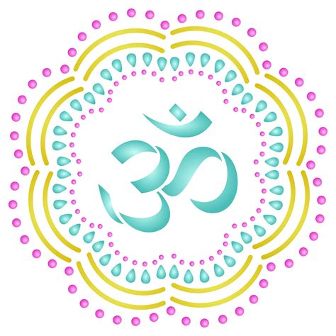 Buy Om Mandala Stencil - 16.5 x 16.5cm (S) - Reusable Asian Aum Indian ...