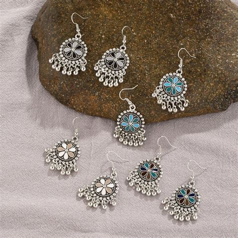 1 Pair Vintage Style Small Round Bell Drop Dangle Earrings For Women ...