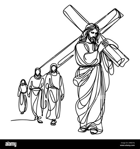 Jesus Carrying The Cross Drawing Easy For Kids